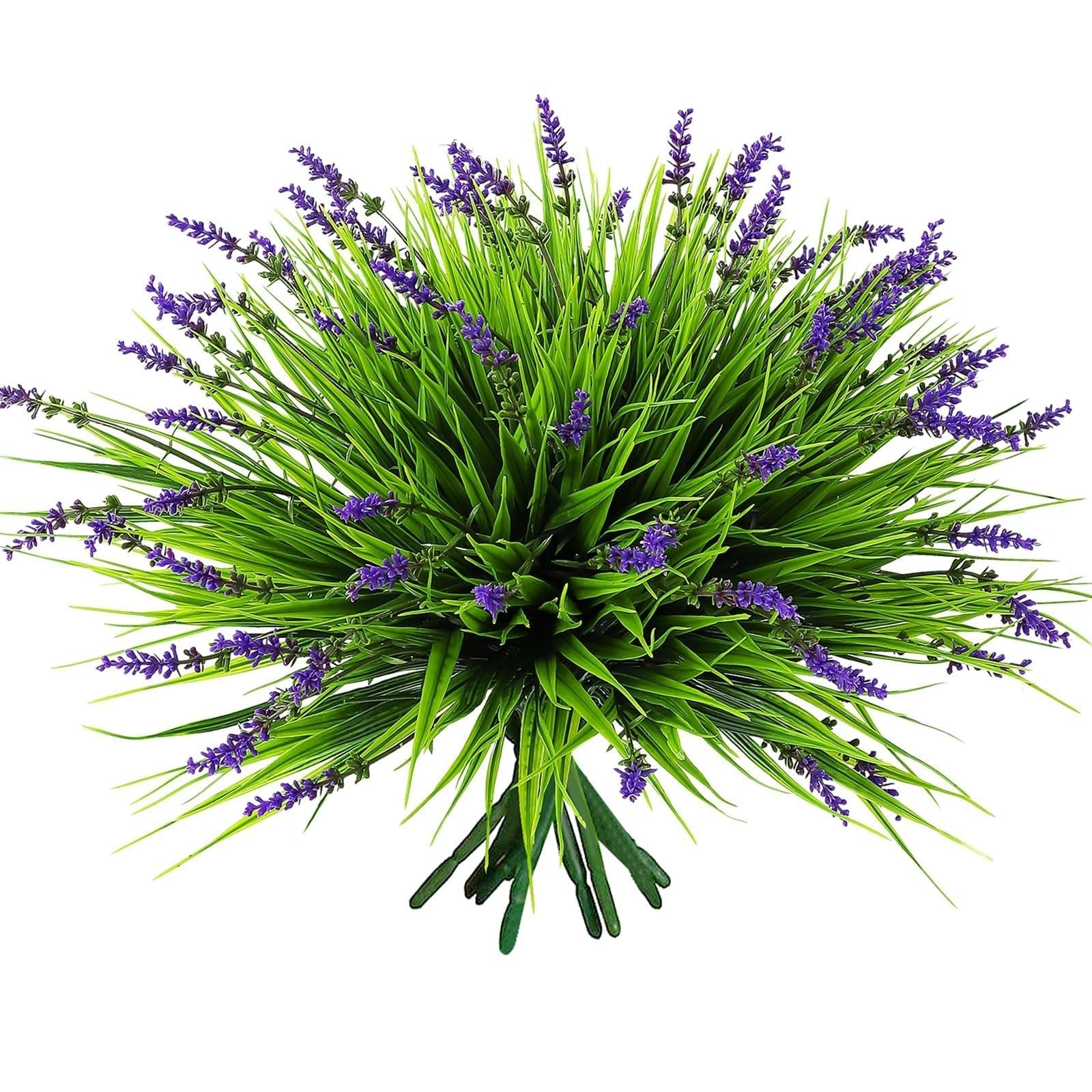 Fake Monkey Tail Grass, 12 Bundles Artificial Plants, Outdoor Decor,Puper+Green